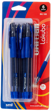 Mitsubishi Uni Ball & Lakubo Ball Point Pen Blister 6 Pcs Blue - Al Masam Stationery LLC
